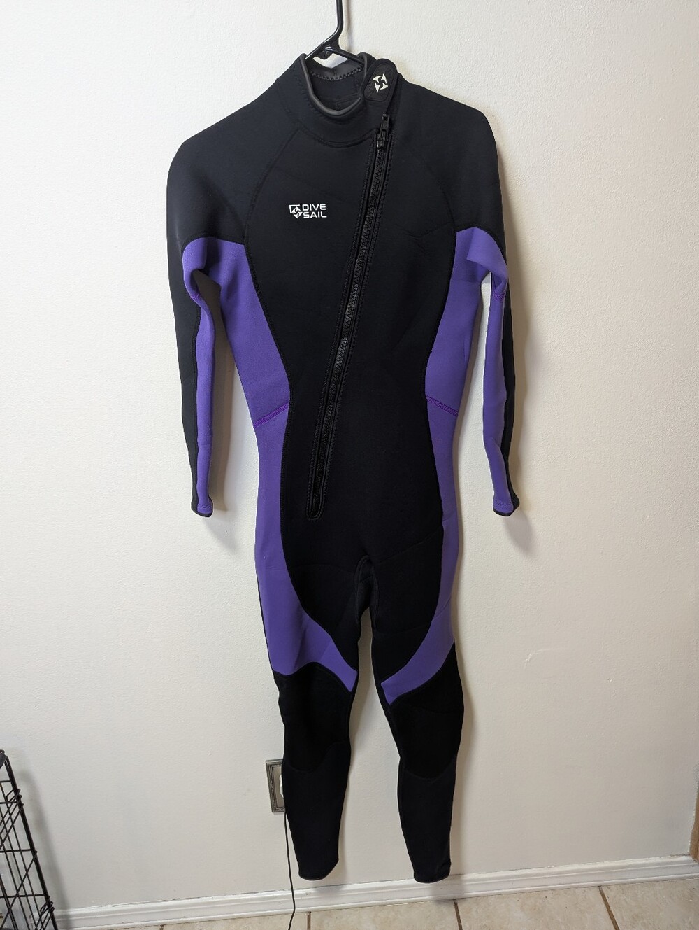 Dive& Sail adult Black and Purple Full Wetsuit One-Piece